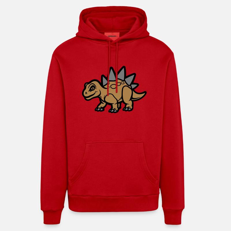 Stegosaurus Comic - Organic Relaxed Hoodie Made in EU - red