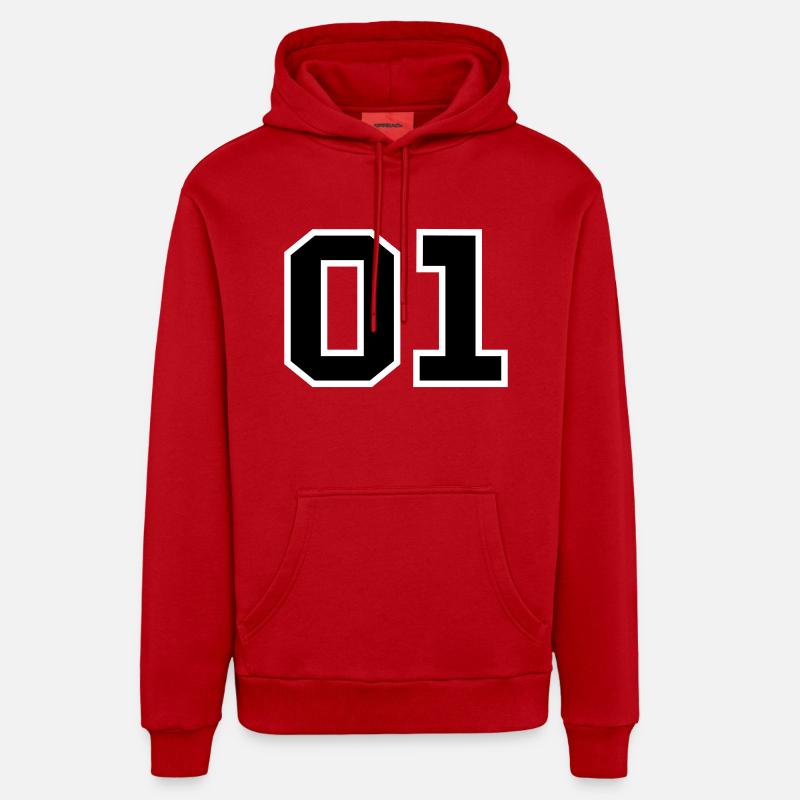 01 sheriff - Sweat à capuche bio décontracté fabriqué en UE - rouge