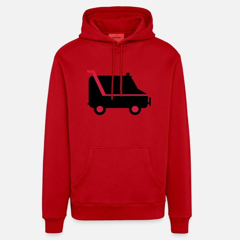 camionnette / van (2c) - Sweat à capuche bio décontracté fabriqué en UE - rouge