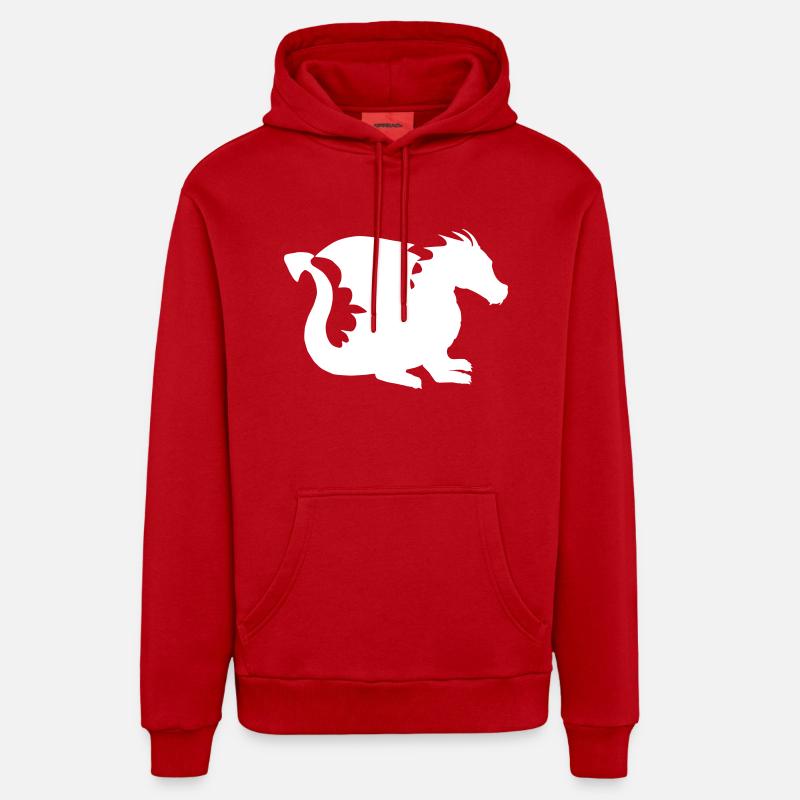 petit dragon - Sweat à capuche bio décontracté fabriqué en UE - rouge