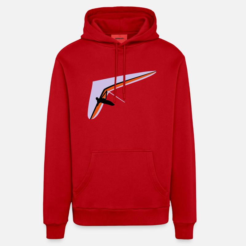 Delta - Sweat à capuche bio décontracté fabriqué en UE - rouge