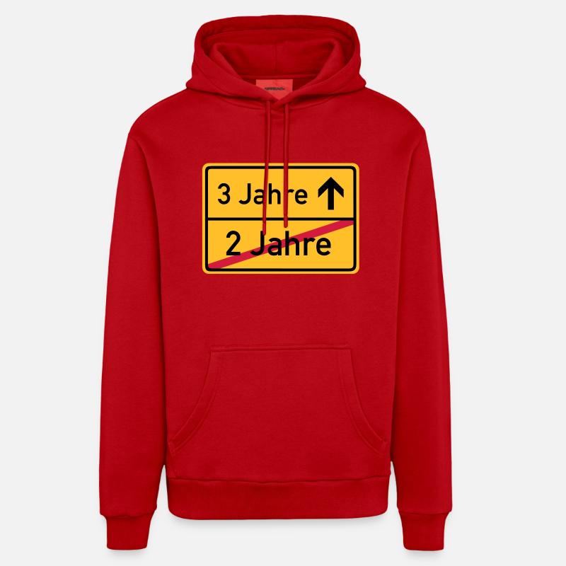 ortsschild_2__jahre__f3 - Sweat à capuche bio décontracté fabriqué en UE - rouge