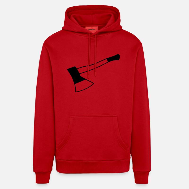 Axe - Hache - Sweat à capuche bio décontracté fabriqué en UE - rouge