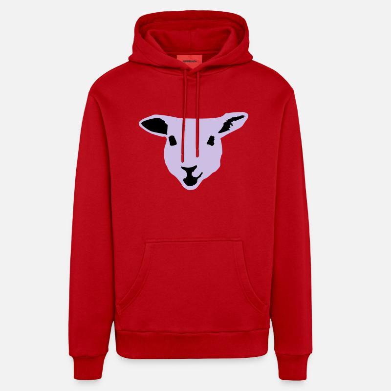 sheep, lamb - Sweat à capuche bio décontracté fabriqué en UE - rouge