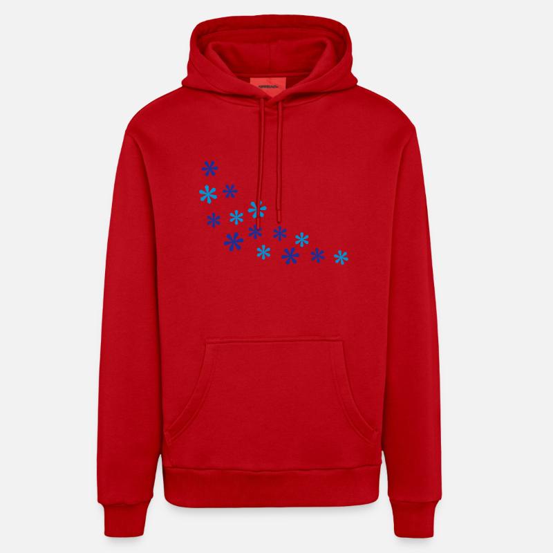 Flocons de neige - Sweat à capuche bio décontracté fabriqué en UE - rouge