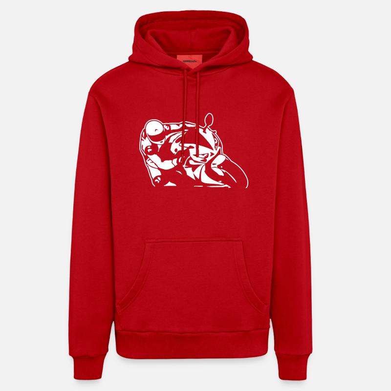cb91000rr_hell - Sweat à capuche bio décontracté fabriqué en UE - rouge