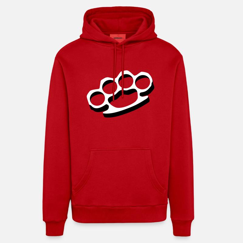 articulations en laiton - Sweat à capuche bio décontracté fabriqué en UE - rouge