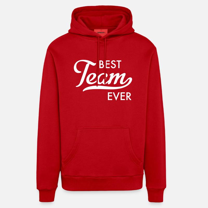 Meilleure équipe - Sweat à capuche bio décontracté fabriqué en UE - rouge