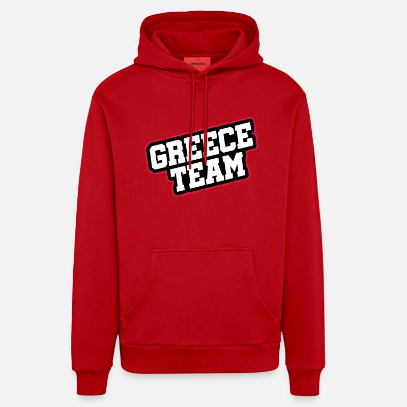 Équipe Grèce - Sweat à capuche bio décontracté fabriqué en UE - rouge