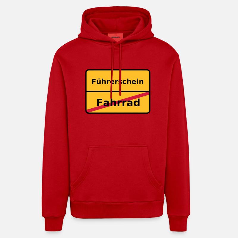 Permis de conduire - Sweat à capuche bio décontracté fabriqué en UE - rouge