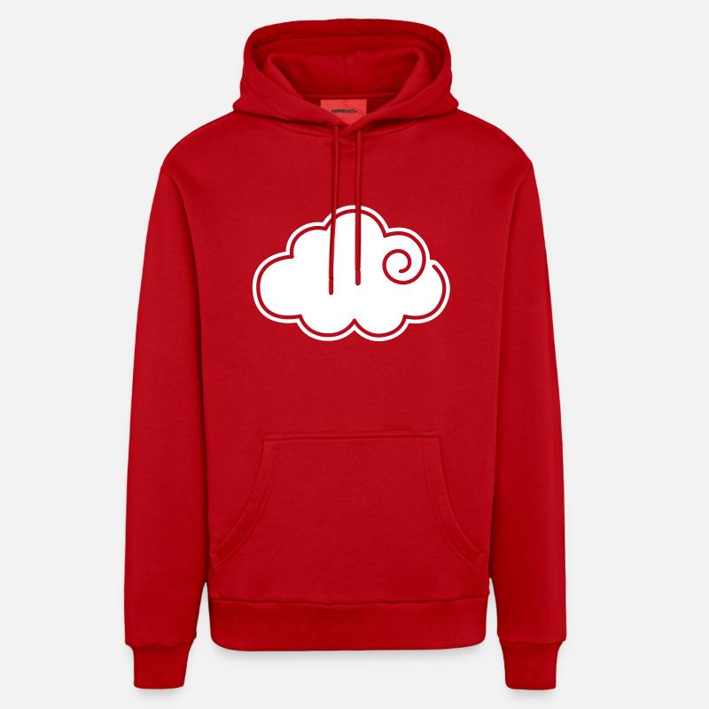 Nuage - Sweat à capuche bio décontracté fabriqué en UE - rouge