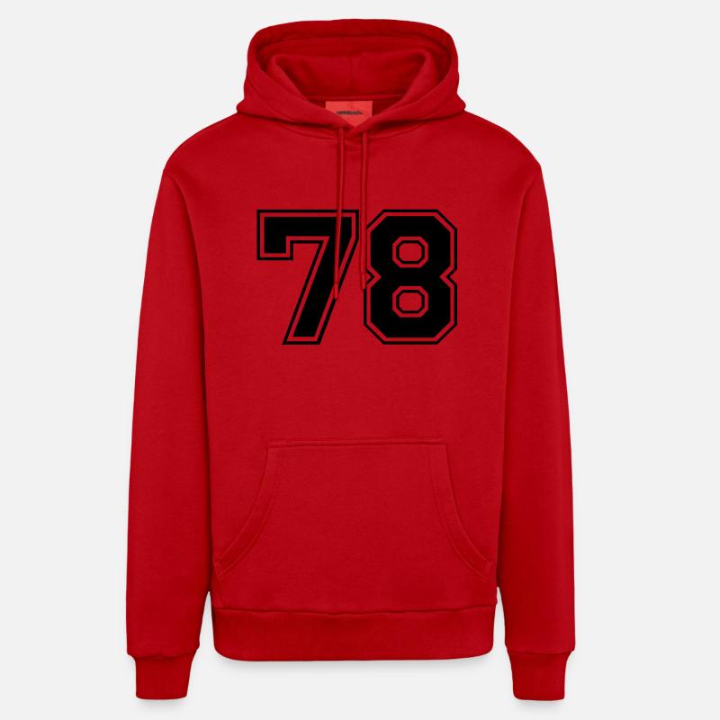 78 - Sweat à capuche bio décontracté fabriqué en UE - rouge
