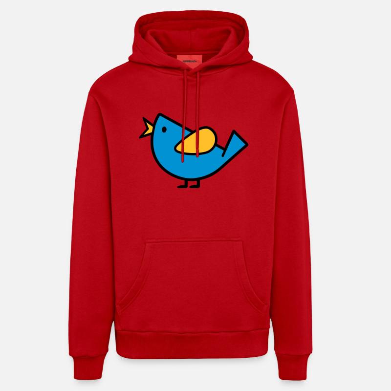 Oiseau - Sweat à capuche bio décontracté fabriqué en UE - rouge