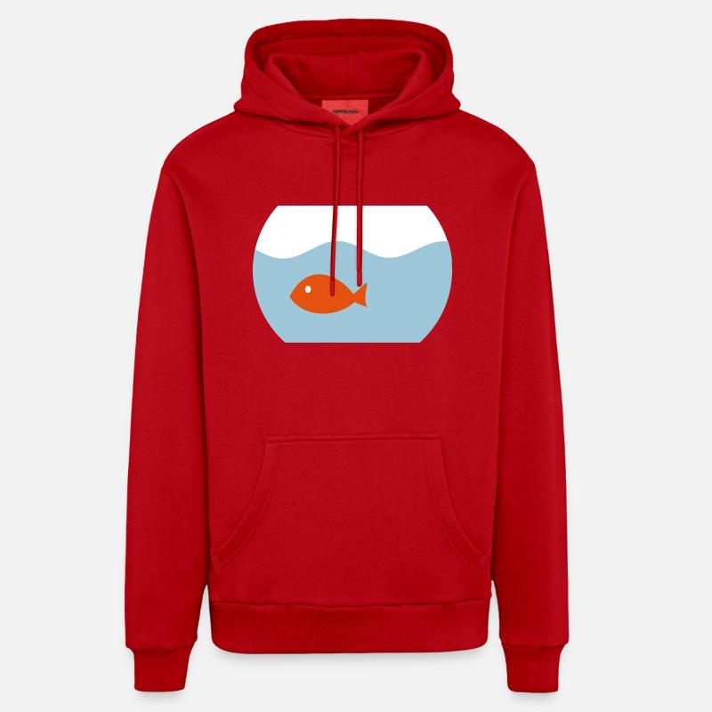 Bocal à poissons rouges - Sweat à capuche bio décontracté fabriqué en UE - rouge