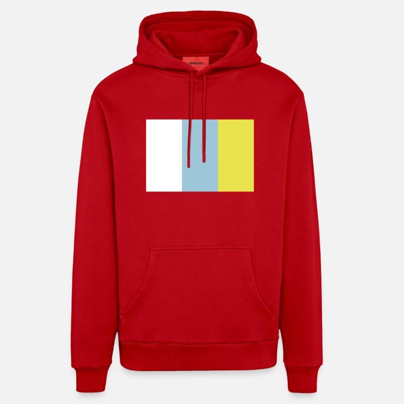 Canaries - drapeau - Sweat à capuche bio décontracté fabriqué en UE - rouge