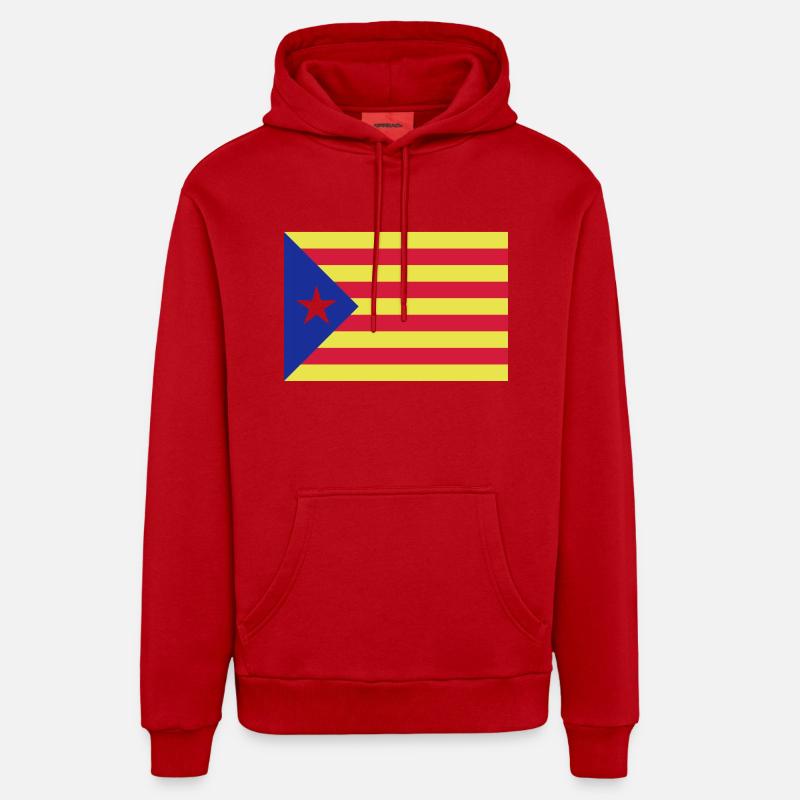 Catalunya Flag - Sweat à capuche bio décontracté fabriqué en UE - rouge