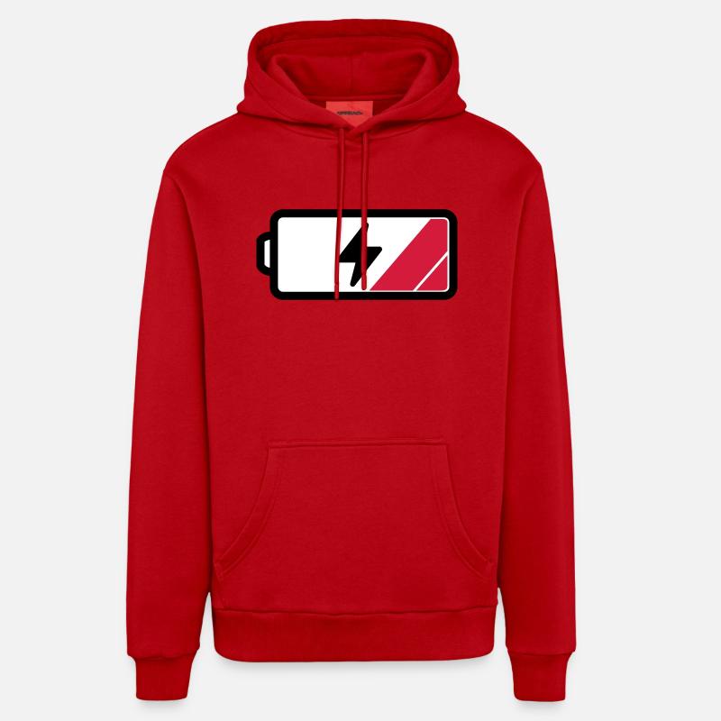 akku12f3 - Sweat à capuche bio décontracté fabriqué en UE - rouge