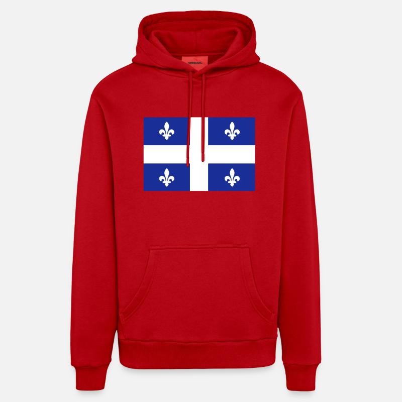 drapeau québec - quebec flag - Sweat à capuche bio décontracté fabriqué en UE - rouge