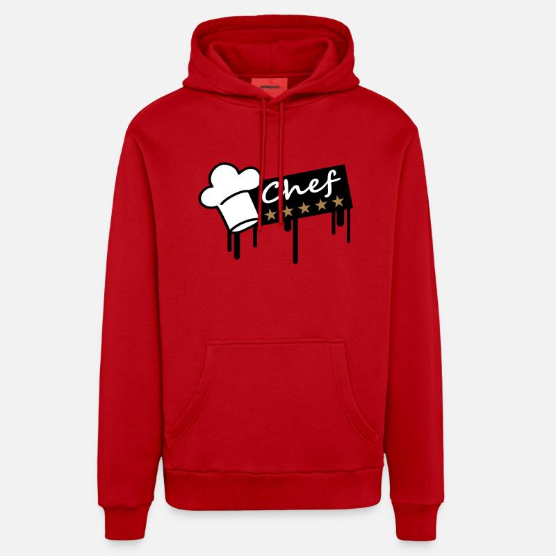 5_stars_chef_grafitti_rectangle - Sweat à capuche bio décontracté fabriqué en UE - rouge