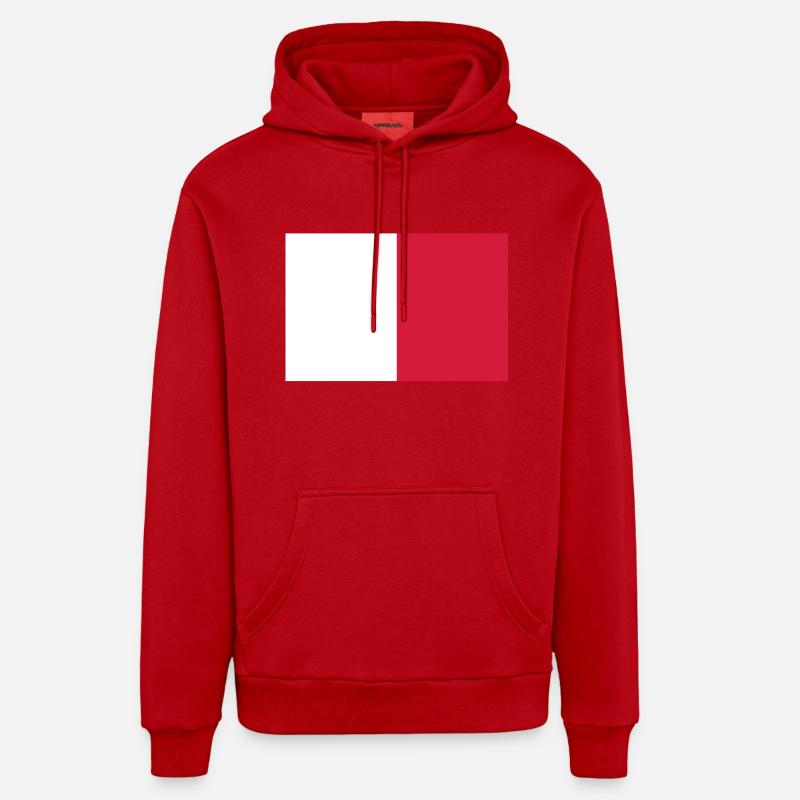 Malte - Sweat à capuche bio décontracté fabriqué en UE - rouge