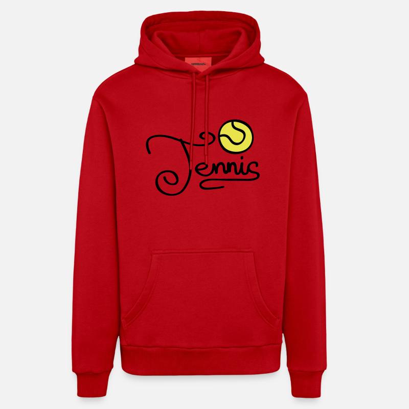 tennis_tj2 - Sweat à capuche bio décontracté fabriqué en UE - rouge