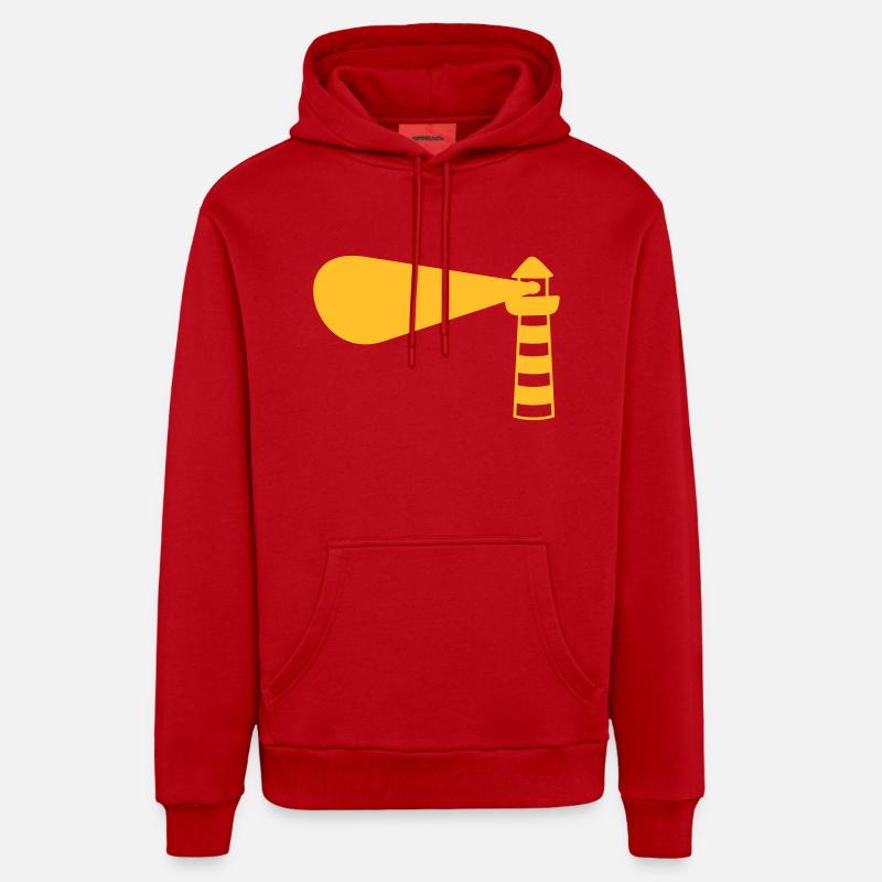 Light Tower Design - Sweat à capuche bio décontracté fabriqué en UE - rouge