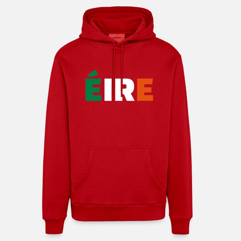 Eire - Sweat à capuche bio décontracté fabriqué en UE - rouge