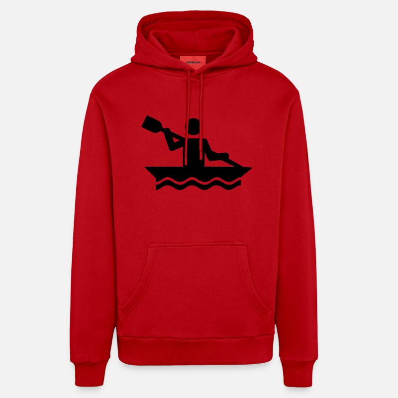 Kayak - Sweat à capuche bio décontracté fabriqué en UE - rouge