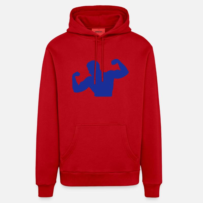 bodybuilder musculation bodybuilding 7bic - Sweat à capuche bio décontracté fabriqué en UE - rouge