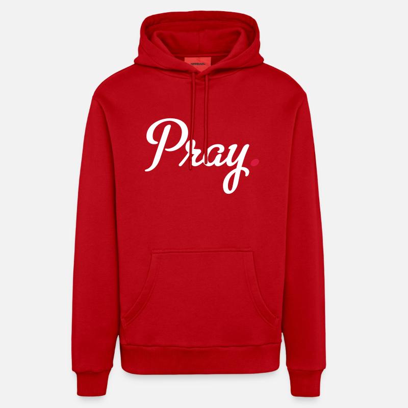 prier - Sweat à capuche bio décontracté fabriqué en UE - rouge