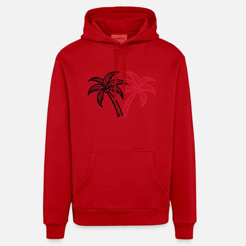 Palm Tree Island Icône Été - Sweat à capuche bio décontracté fabriqué en UE - rouge