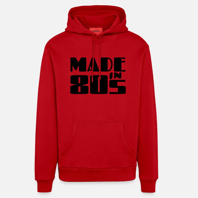 MadMade dans les années 80 - Sweat à capuche bio décontracté fabriqué en UE - rouge