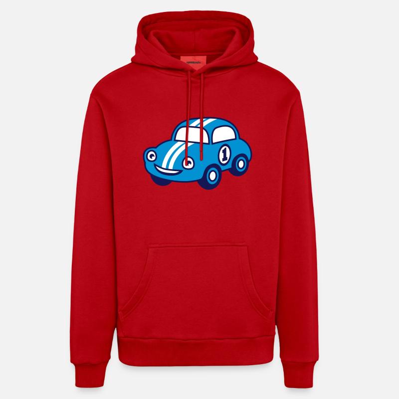 racing car - Sweat à capuche bio décontracté fabriqué en UE - rouge