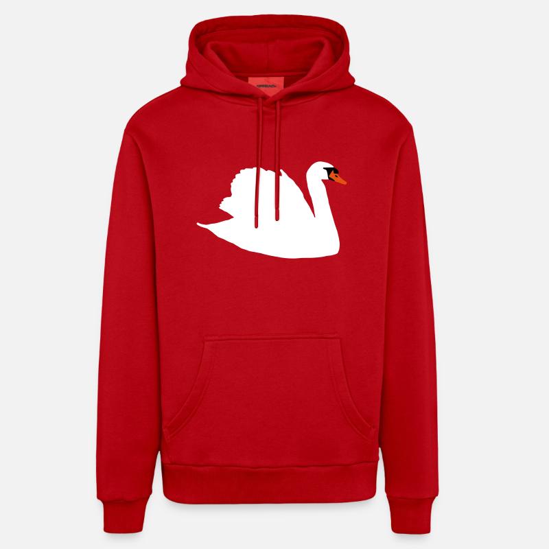 schwan - Organic Relaxed Hoodie Made in EU - Rot