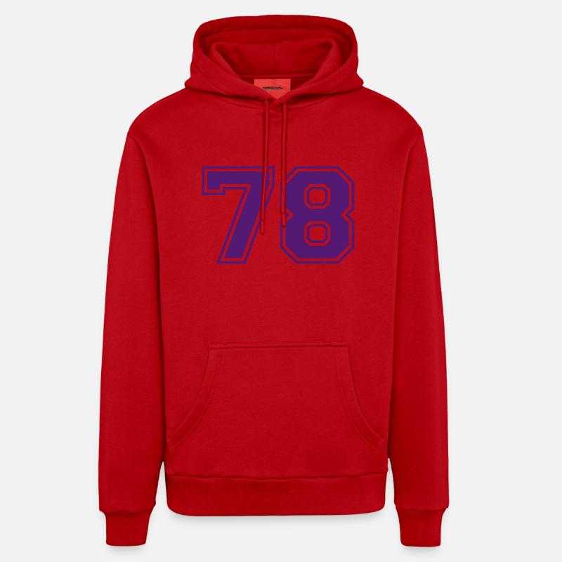 78 - Sweat à capuche bio décontracté fabriqué en UE - rouge