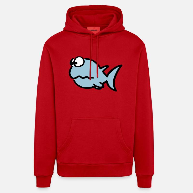 Puzzled fish - Organic Relaxed Hoodie Made in EU - Rot