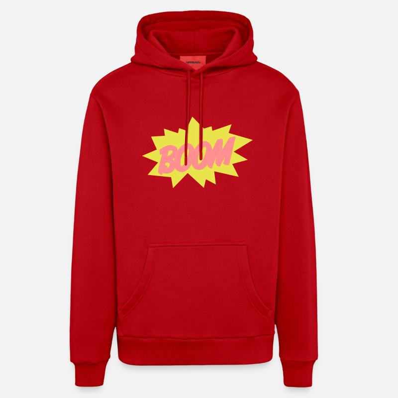 boom2 - Sweat à capuche bio décontracté fabriqué en UE - rouge