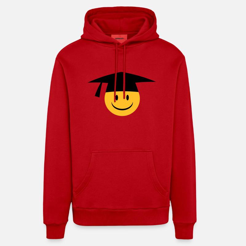 bonnet doctoral - Sweat à capuche bio décontracté fabriqué en UE - rouge