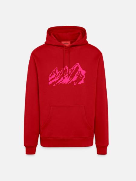 Berge - Berg - Organic Relaxed Hoodie Made in EU - Rot