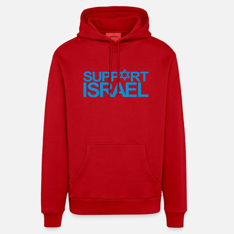 Soutenir Israël - Sweat à capuche bio décontracté fabriqué en UE - rouge