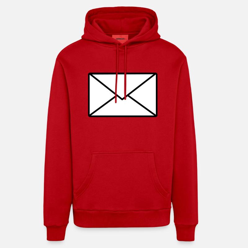 Lettre - Sweat à capuche bio décontracté fabriqué en UE - rouge