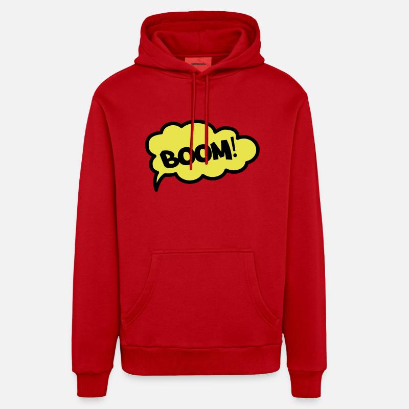 boom2 - Sweat à capuche bio décontracté fabriqué en UE - rouge