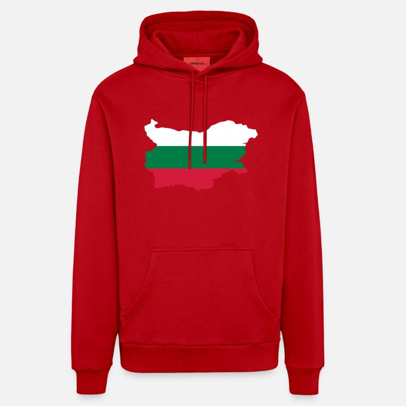 Bulgarie - Sweat à capuche bio décontracté fabriqué en UE - rouge