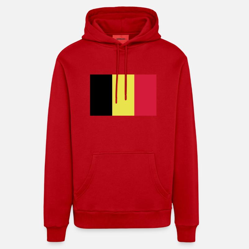 Belgique - Sweat à capuche bio décontracté fabriqué en UE - rouge