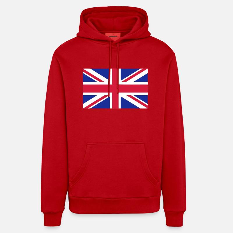 Union Jack - Organic Relaxed Hoodie Made in EU - red