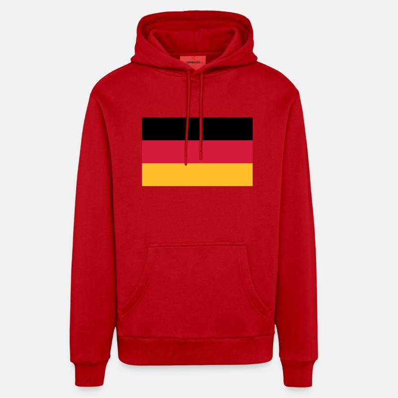 Drapeau de l'Allemagne - Sweat à capuche bio décontracté fabriqué en UE - rouge