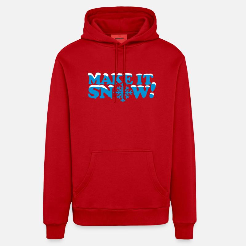 make_it_snow___f2 - Sweat à capuche bio décontracté fabriqué en UE - rouge