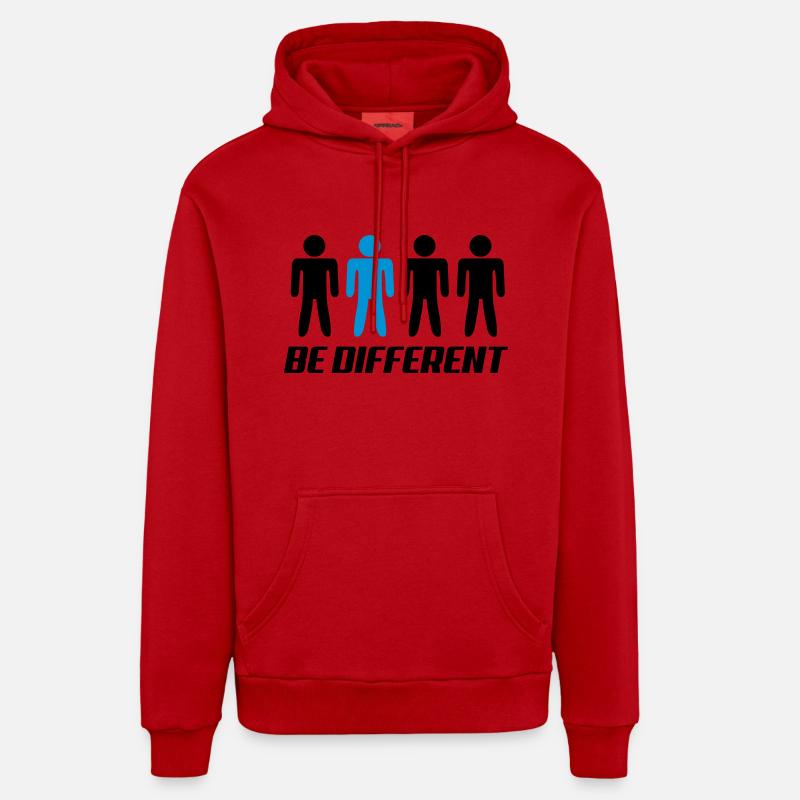 be_different - Sweat à capuche bio décontracté fabriqué en UE - rouge