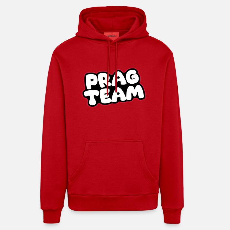 L’équipe de Prague - Sweat à capuche bio décontracté fabriqué en UE - rouge