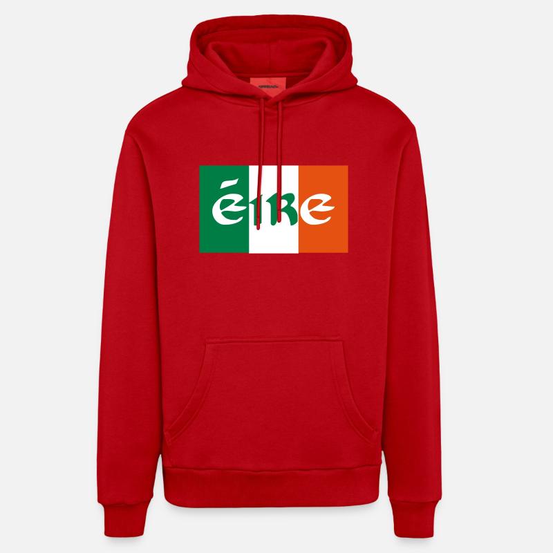 Irlande - Sweat à capuche bio décontracté fabriqué en UE - rouge